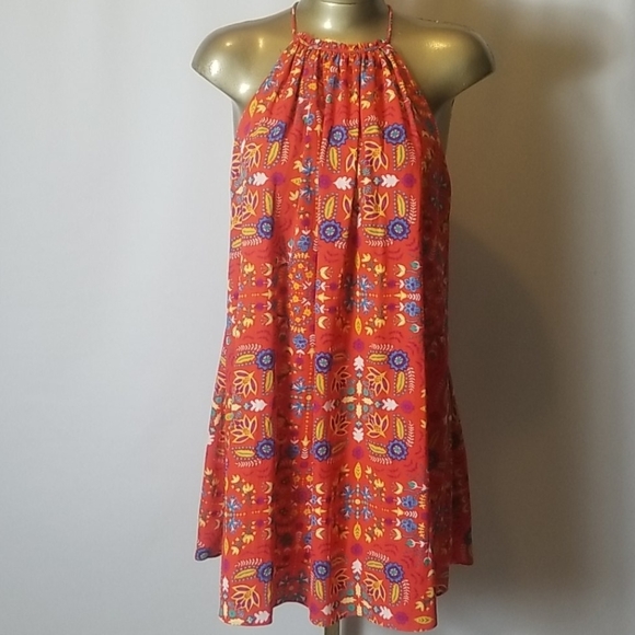 ORANGE PRINTED EVERLY  SUMMER DRESS - Picture 4 of 9
